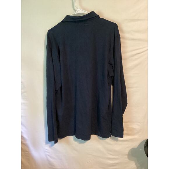 2605 RALPH LAUREN Vintage Mens Long Sleeve Polo Shirt Blue Size Large - Picture 2 of 2